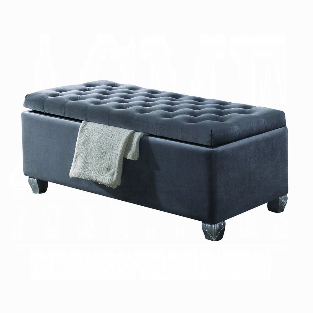 Rebekah Gray Fabric Bench W/Storage - 1st Choice Furniture Direct