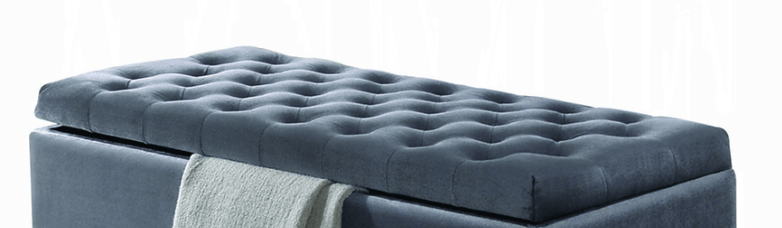 Rebekah Gray Fabric Bench W/Storage - 1st Choice Furniture Direct