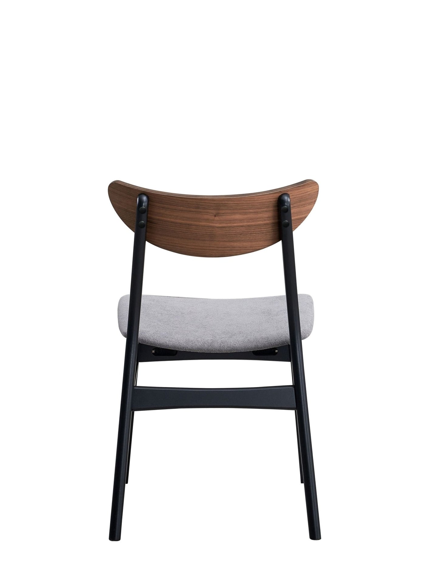 Rebi Gray Linen, Walnut & Black Finish Side Chair (Set of 2) - 1st Choice Furniture Direct