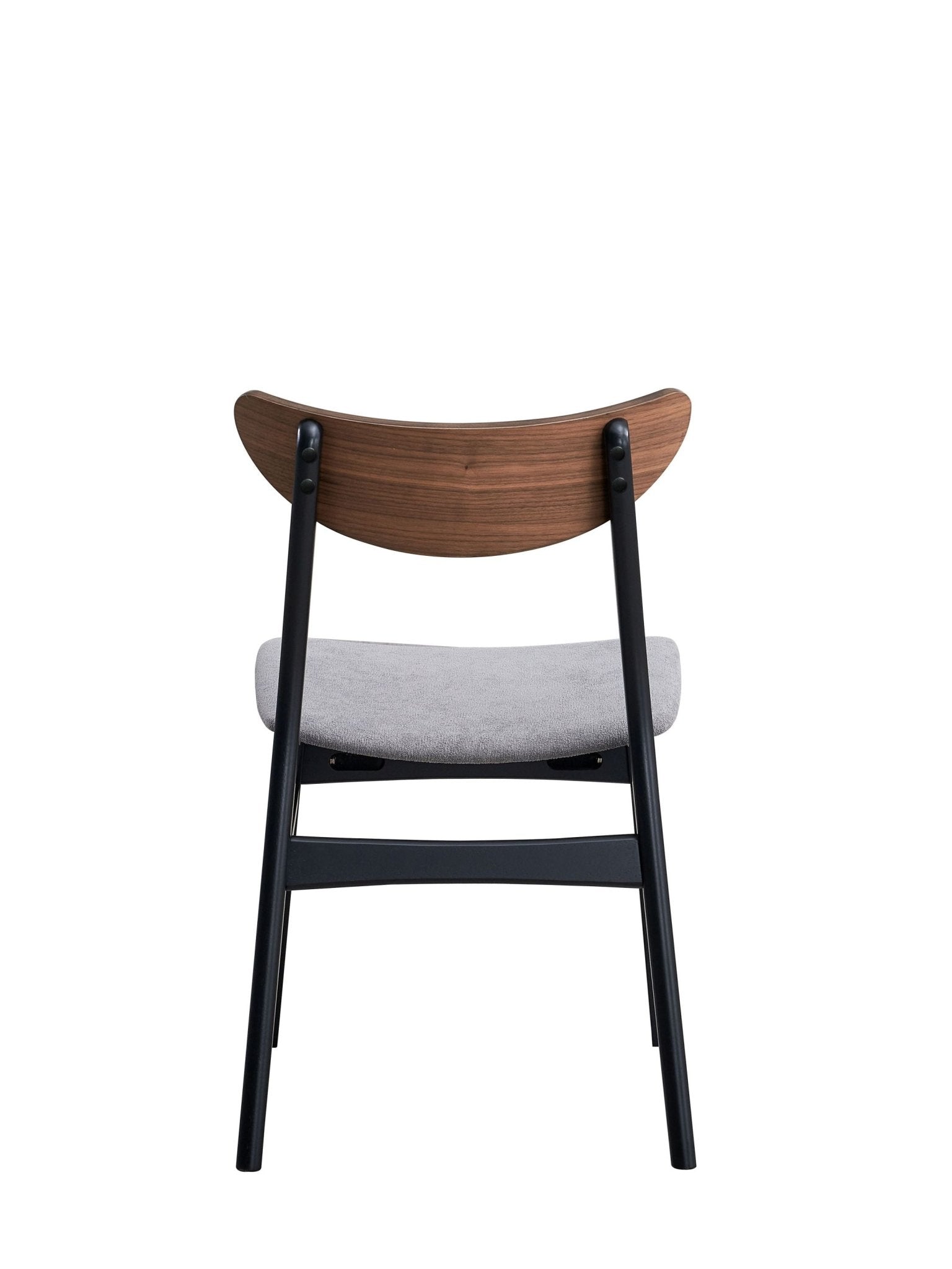 Rebi Gray Linen, Walnut & Black Finish Side Chair (Set of 2) - 1st Choice Furniture Direct