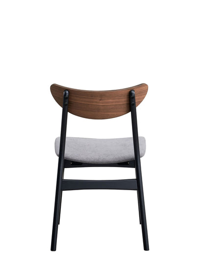 Rebi Gray Linen, Walnut & Black Finish Side Chair (Set of 2) - 1st Choice Furniture Direct