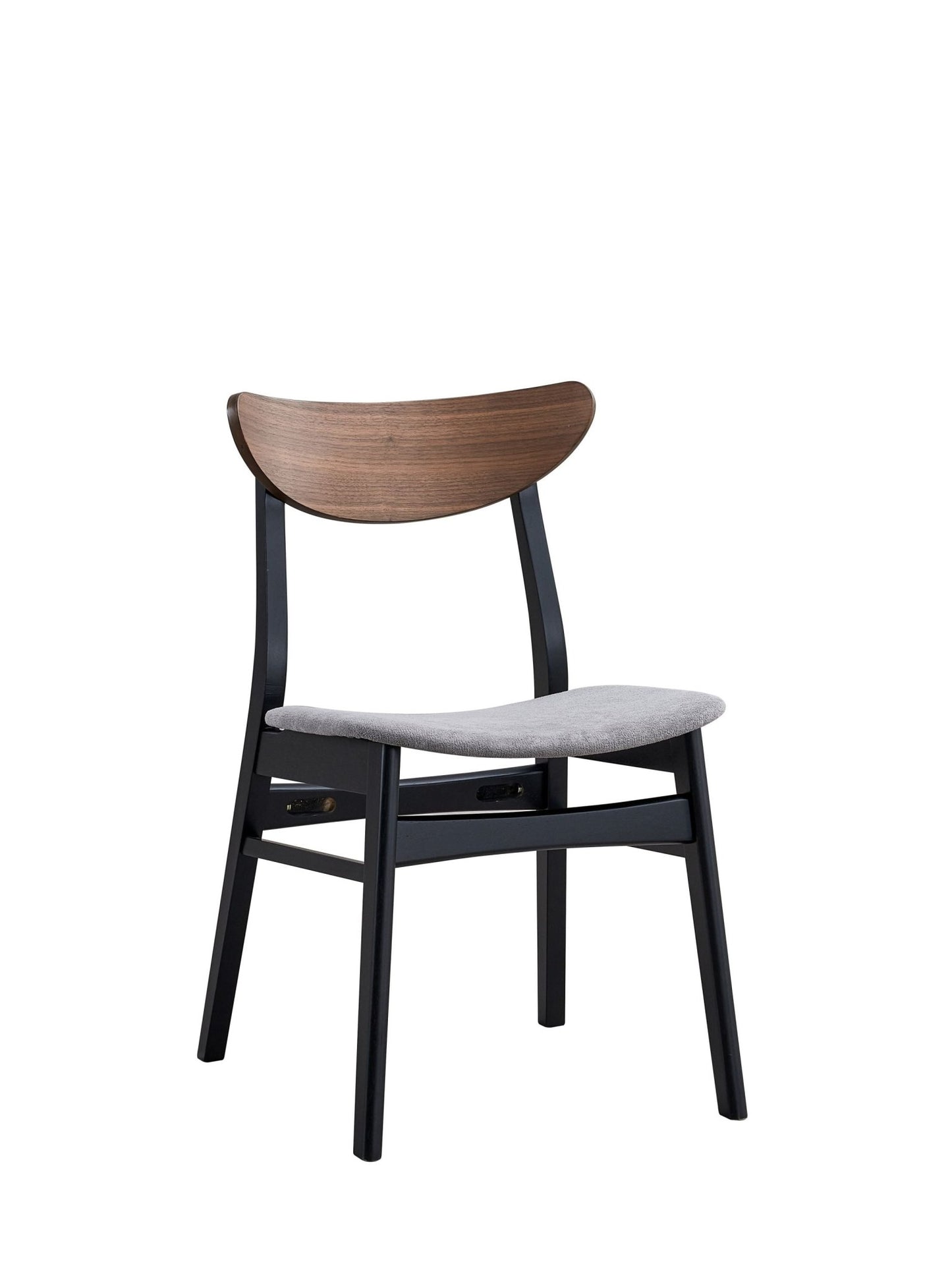 Rebi Gray Linen, Walnut & Black Finish Side Chair (Set of 2) - 1st Choice Furniture Direct