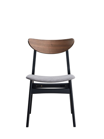 Rebi Gray Linen, Walnut & Black Finish Side Chair (Set of 2) - 1st Choice Furniture Direct
