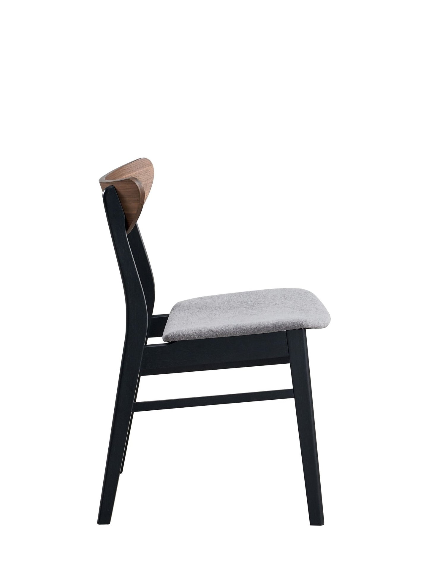 Rebi Gray Linen, Walnut & Black Finish Side Chair (Set of 2) - 1st Choice Furniture Direct