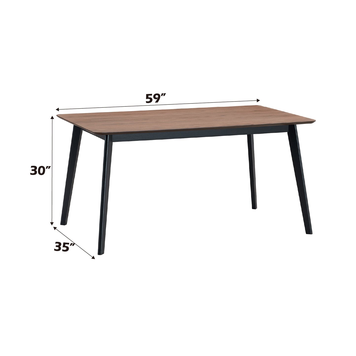 Rebi Walnut & Black Finish Dining Table - 1st Choice Furniture Direct