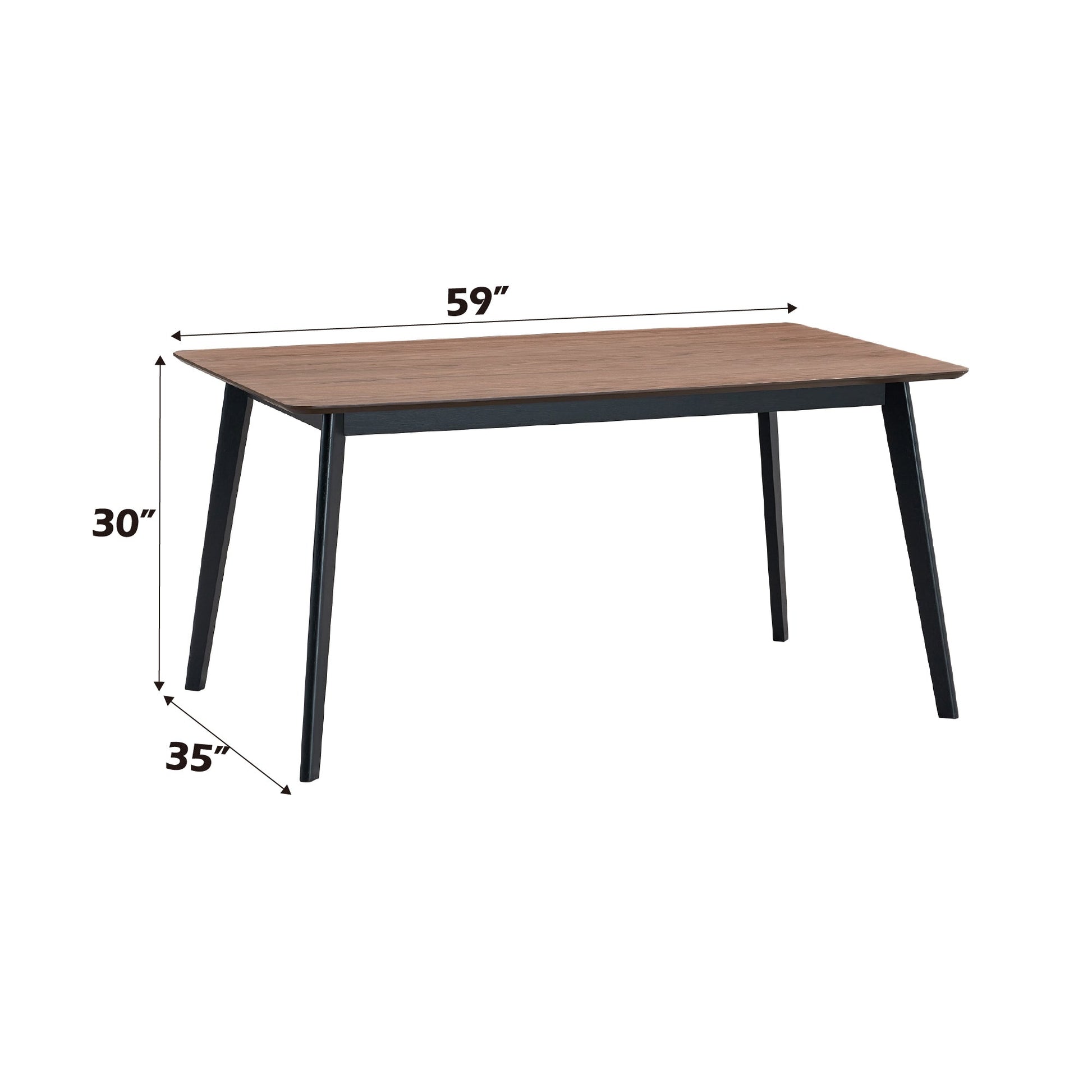 Rebi Walnut & Black Finish Dining Table - 1st Choice Furniture Direct