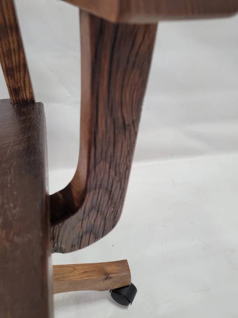 Reclaimed Barn Wood Office Chair – Handmade Rustic Solid Wood Chair - 1st Choice Furniture Direct