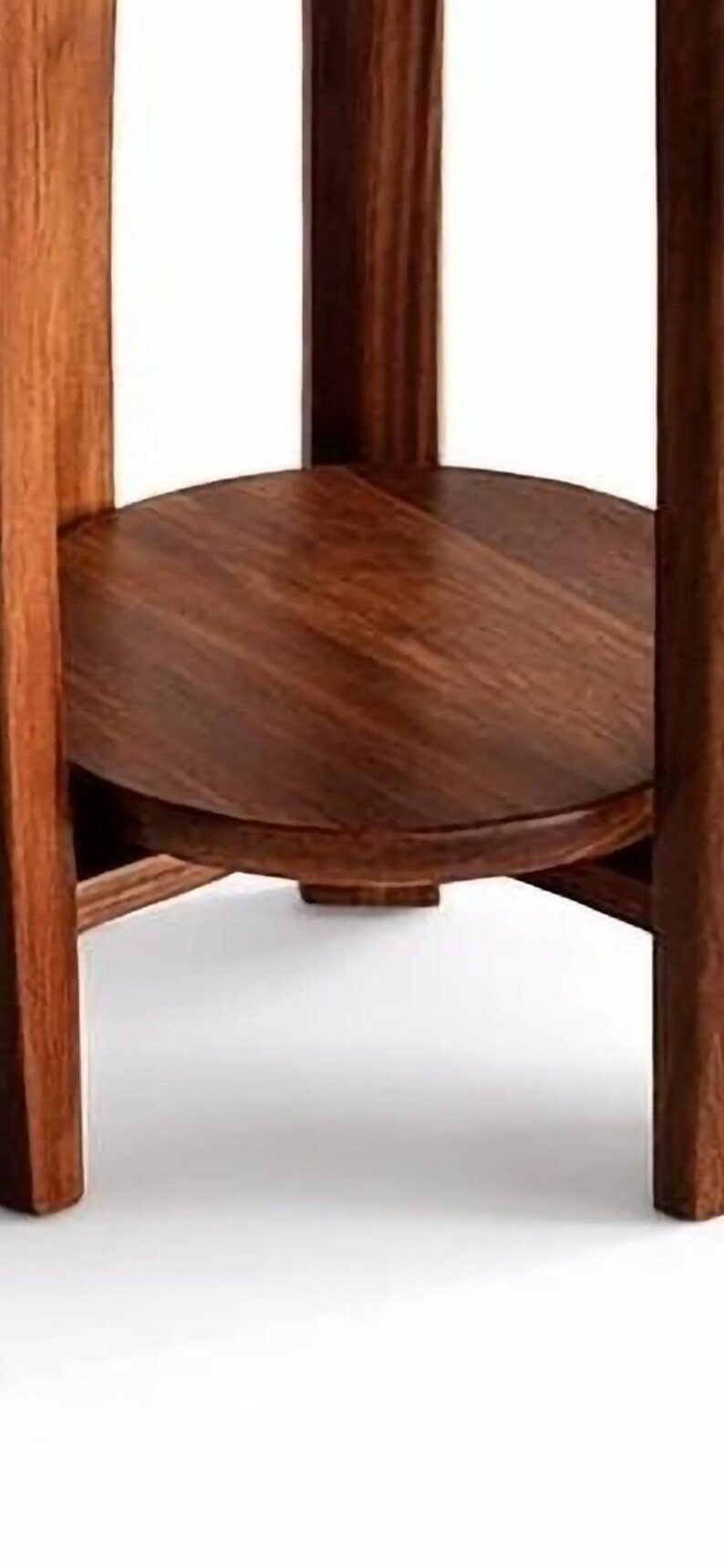 Reclaimed Barn Wood Round End Table with Shelf, Hand Built Chairside Table Amish Furniture Rustic Emd Table - 1st Choice Furniture Direct