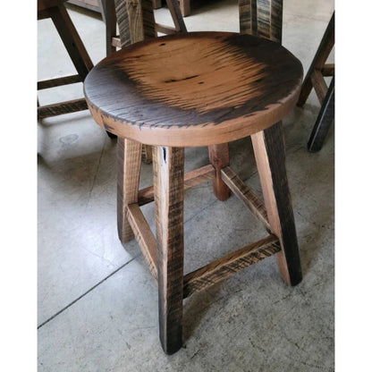 Reclaimed Barnwood Bar Stool | Rustic Handmade Counter Stool - 1st Choice Furniture Direct