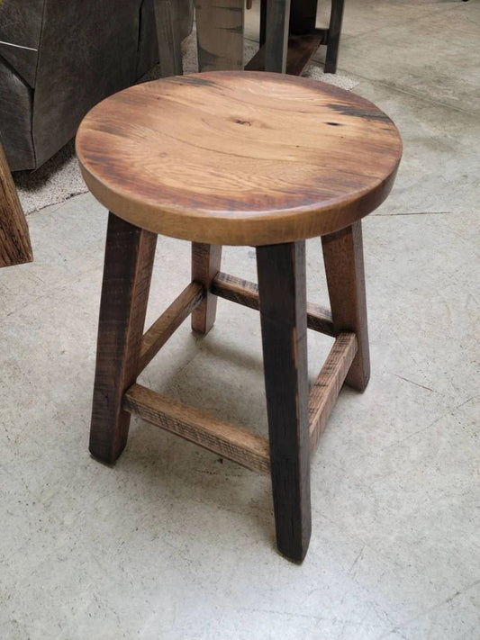 Reclaimed Barnwood Bar Stool | Rustic Handmade Counter Stool - 1st Choice Furniture Direct