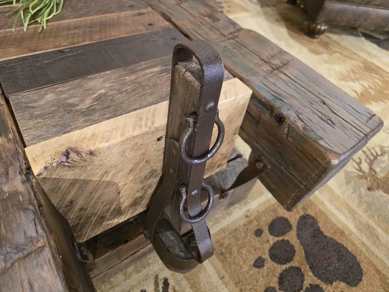 Reclaimed Barnwood Box Wagon Coffee Table – Amish Handcrafted Rustic Farmhouse Living Room Centerpiece - 1st Choice Furniture Direct