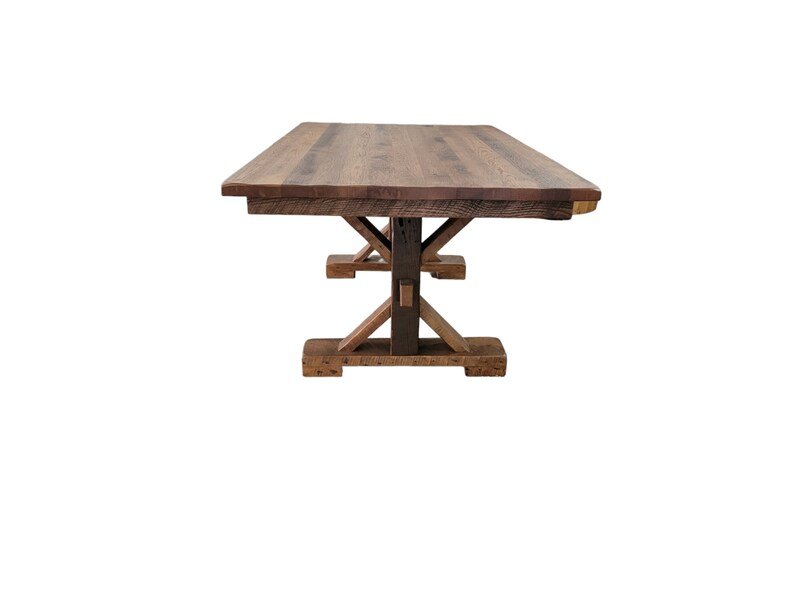 Reclaimed Barnwood Dining Table 72” – Rustic Oak & Maple Farmhouse Table - 1st Choice Furniture Direct