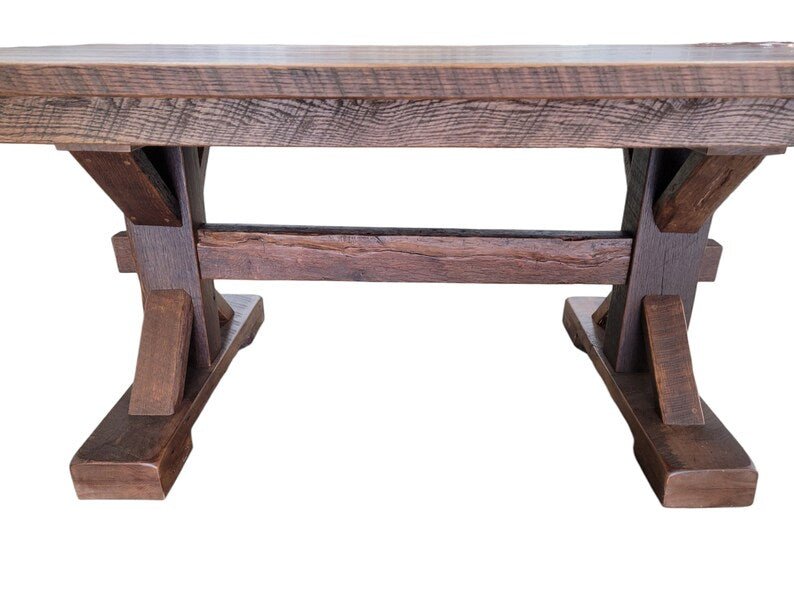 Reclaimed Barnwood Dining Table 72” – Rustic Oak & Maple Farmhouse Table - 1st Choice Furniture Direct