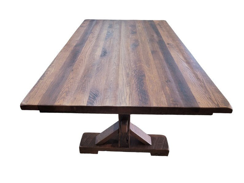 Reclaimed Barnwood Dining Table 72” – Rustic Oak & Maple Farmhouse Table - 1st Choice Furniture Direct