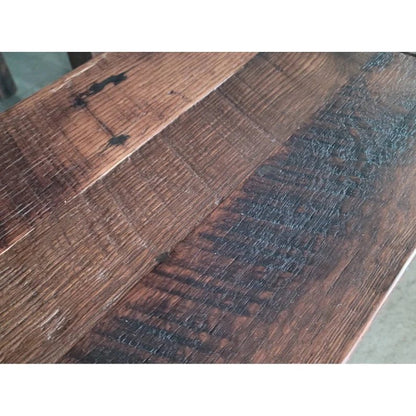 Reclaimed Barnwood Dining Table Set with Leaves – Amish Oak Table, Chairs & Bench - 1st Choice Furniture Direct