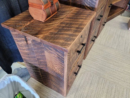 Reclaimed Barnwood Filing Cabinet | Rustic Farmhouse Office Storage - 1st Choice Furniture Direct