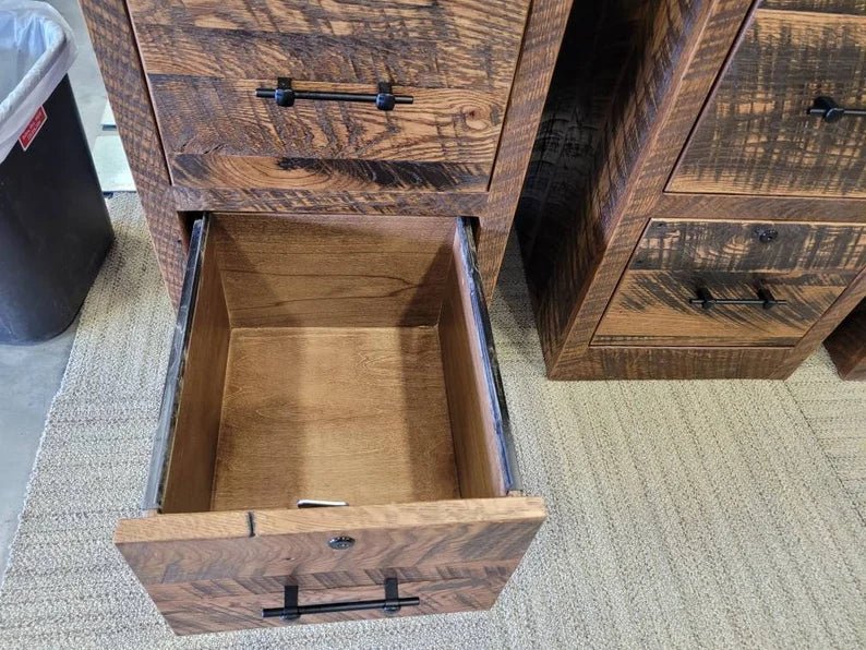 Reclaimed Barnwood Filing Cabinet | Rustic Farmhouse Office Storage - 1st Choice Furniture Direct