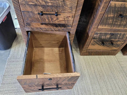 Reclaimed Barnwood Filing Cabinet | Rustic Farmhouse Office Storage - 1st Choice Furniture Direct
