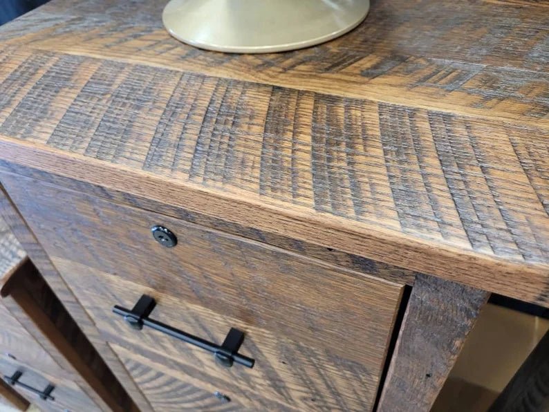 Reclaimed Barnwood Filing Cabinet | Rustic Farmhouse Office Storage - 1st Choice Furniture Direct