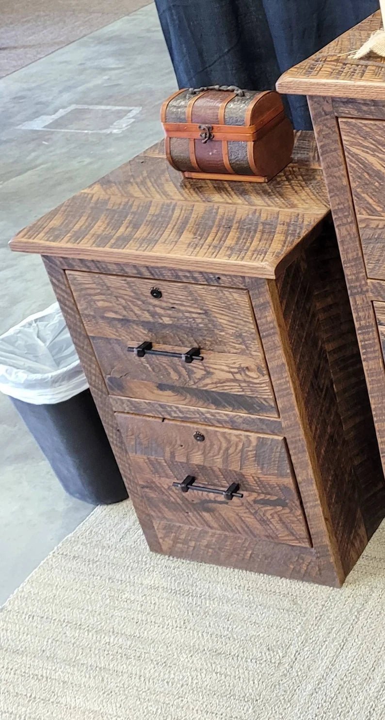 Reclaimed Barnwood Filing Cabinet | Rustic Farmhouse Office Storage - 1st Choice Furniture Direct