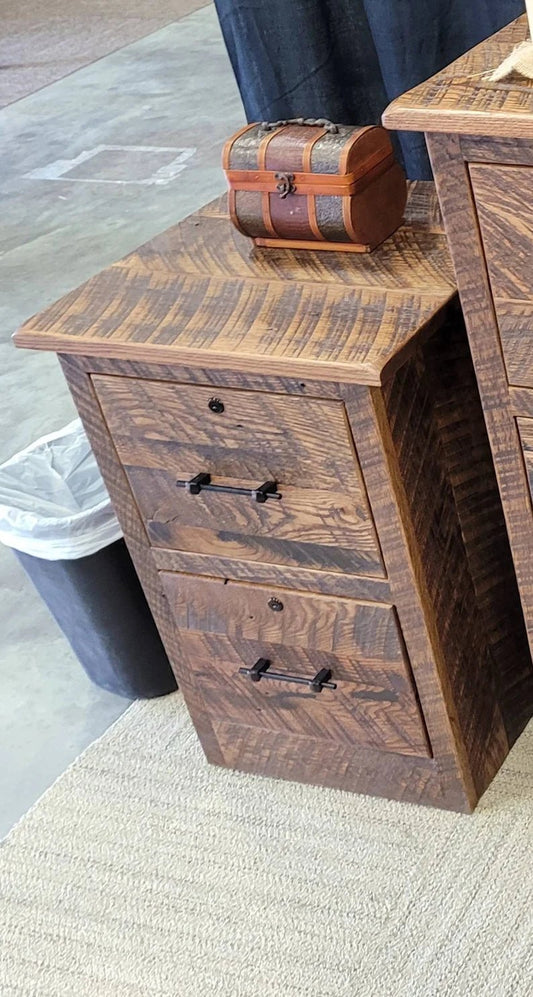 Reclaimed Barnwood Filing Cabinet | Rustic Farmhouse Office Storage - 1st Choice Furniture Direct