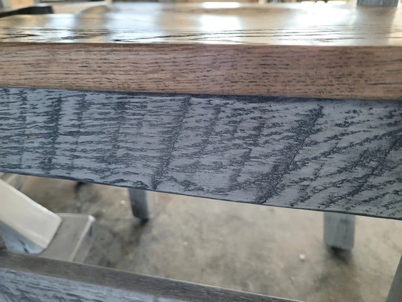 Reclaimed Barnwood Round Dining Table Set – Amish Solid Wood Table with 4 Chairs - 1st Choice Furniture Direct