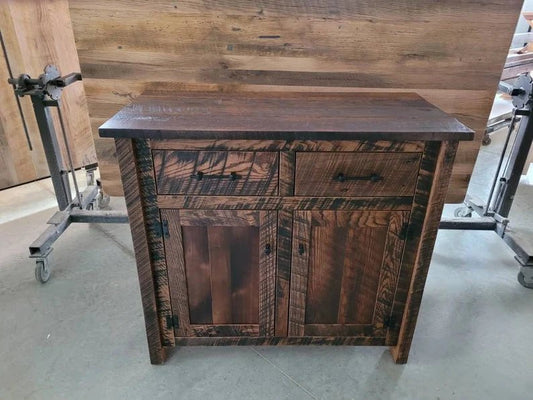Reclaimed Oak Barnwood Buffet Cabinet with Drawers & Doors - 1st Choice Furniture Direct