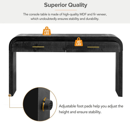 Retro Console Table with Drawers – Antique Black Entryway Table with Storage (59”) - 1st Choice Furniture Direct