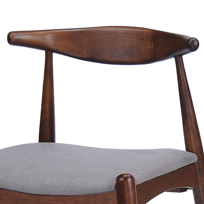 Retro - Elegant 5 - Piece Dining Set with Rubberwood Frame, Faux Wood Tabletop in Walnut and Light Gray, 1 Table 4 Chairs - 1st Choice Furniture Direct