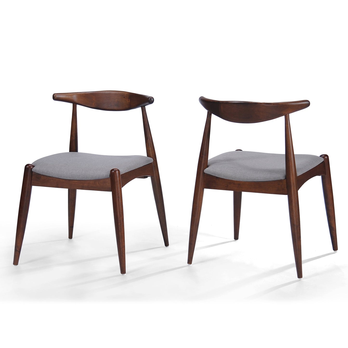 Retro - Elegant 5 - Piece Dining Set with Rubberwood Frame, Faux Wood Tabletop in Walnut and Light Gray, 1 Table 4 Chairs - 1st Choice Furniture Direct