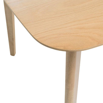Retro Mid-Century Dining Table with Faux Wood Top and Natural Solid Wood Legs, 59-inch - 1st Choice Furniture Direct