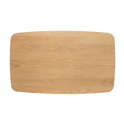 Retro Mid-Century Dining Table with Faux Wood Top and Natural Solid Wood Legs, 59-inch - 1st Choice Furniture Direct