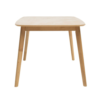 Retro Mid-Century Dining Table with Faux Wood Top and Natural Solid Wood Legs, 59-inch - 1st Choice Furniture Direct