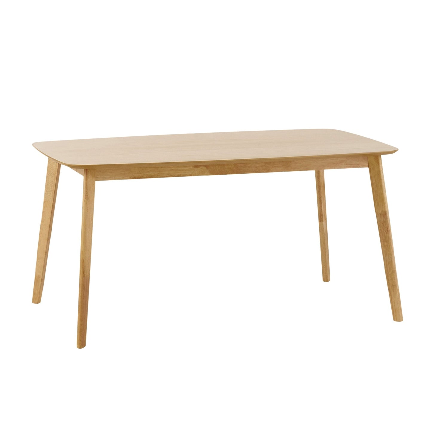 Retro Mid-Century Dining Table with Faux Wood Top and Natural Solid Wood Legs, 59-inch - 1st Choice Furniture Direct