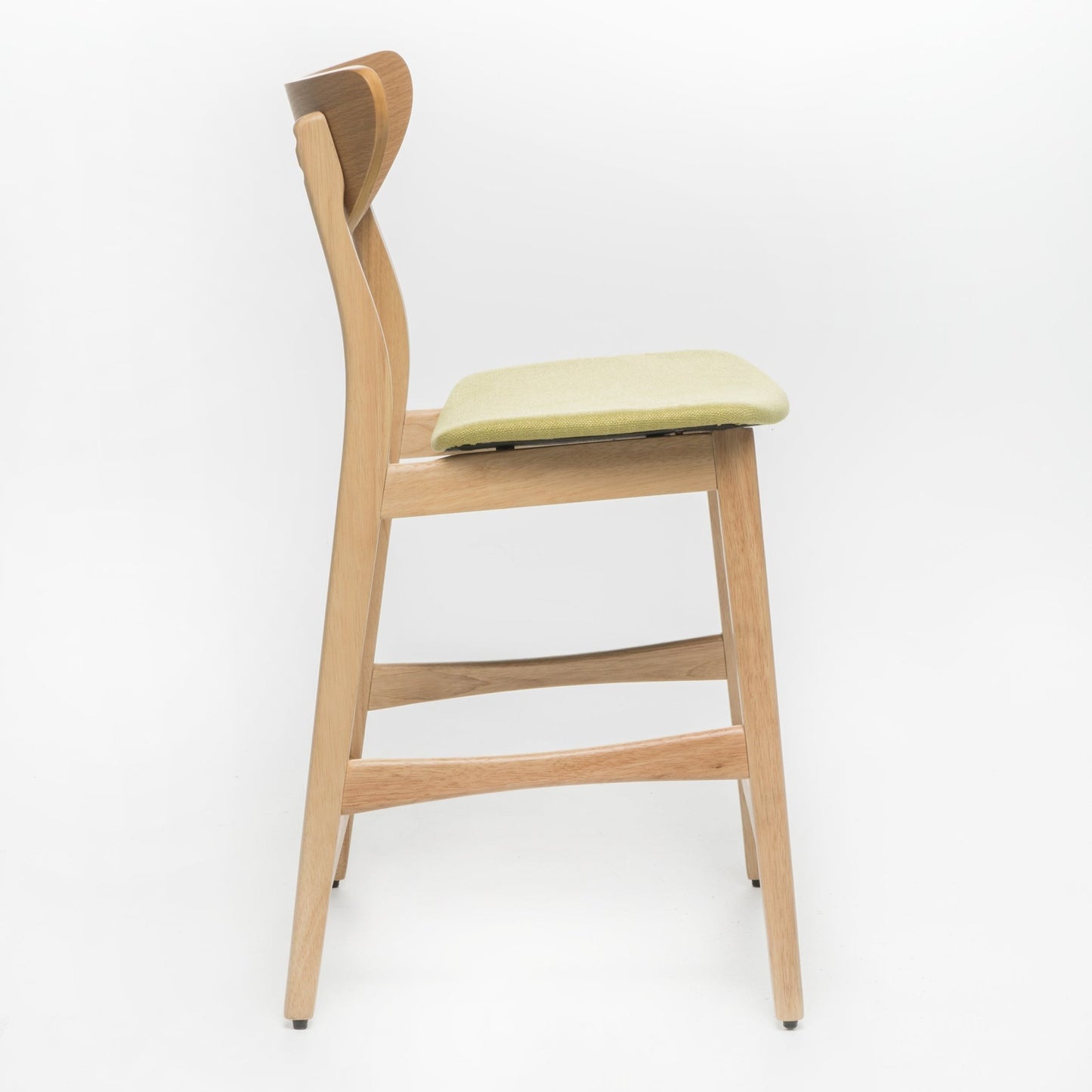Retro - Modern Counter Height Chair Set with Cushioned Seats, Green Fabric, Rubberwood Frame, 36 Inch - 1st Choice Furniture Direct