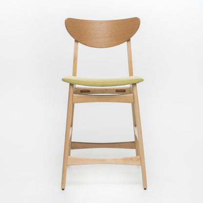 Retro - Modern Counter Height Chair Set with Cushioned Seats, Green Fabric, Rubberwood Frame, 36 Inch - 1st Choice Furniture Direct