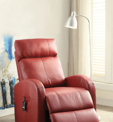 Ricardo Red PU Recliner w/ Power Lift - 1st Choice Furniture Direct