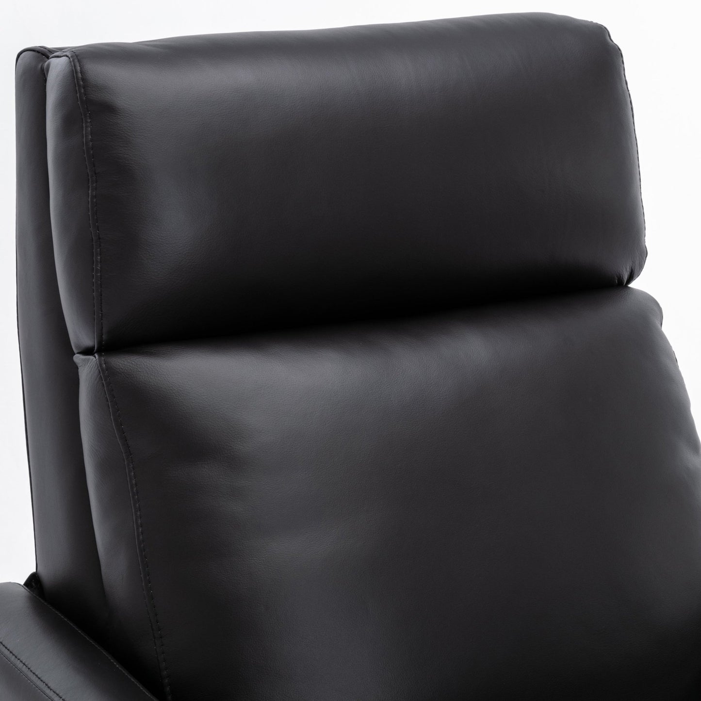Richland Top Grain Leather Push Back Recliner Chair - Black - 1st Choice Furniture Direct
