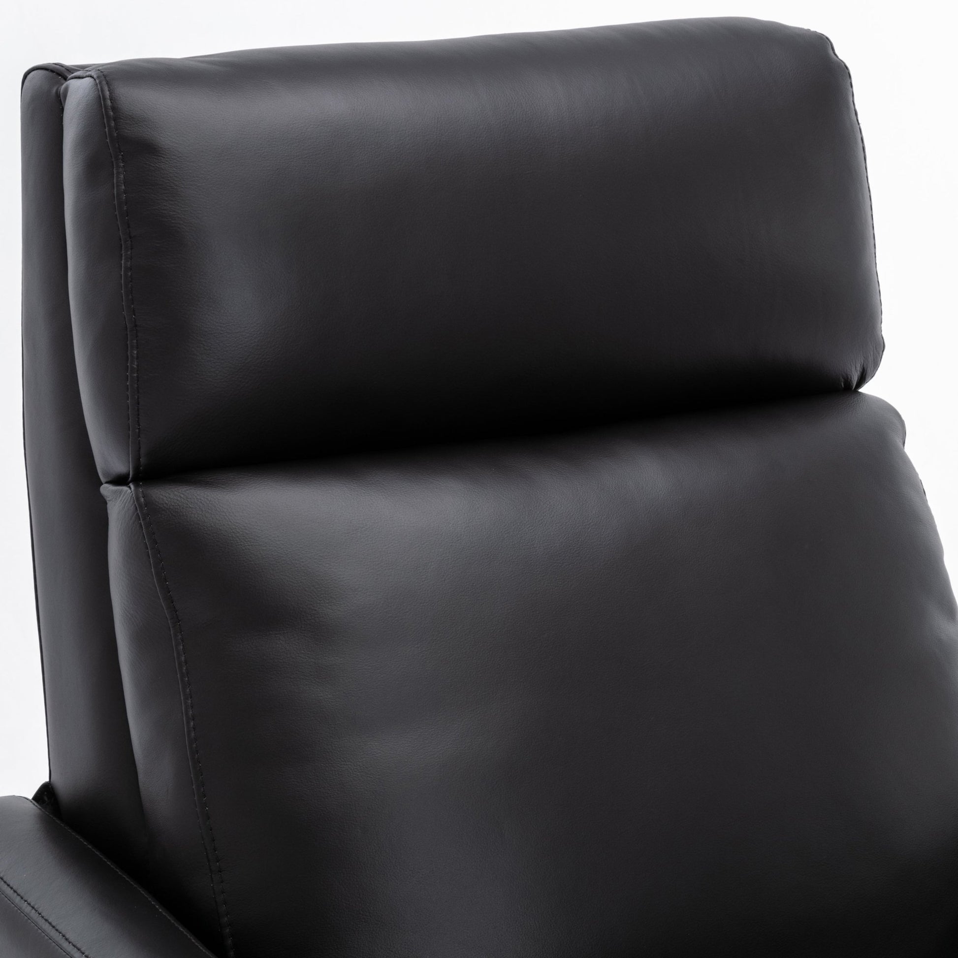 Richland Top Grain Leather Push Back Recliner Chair - Black - 1st Choice Furniture Direct
