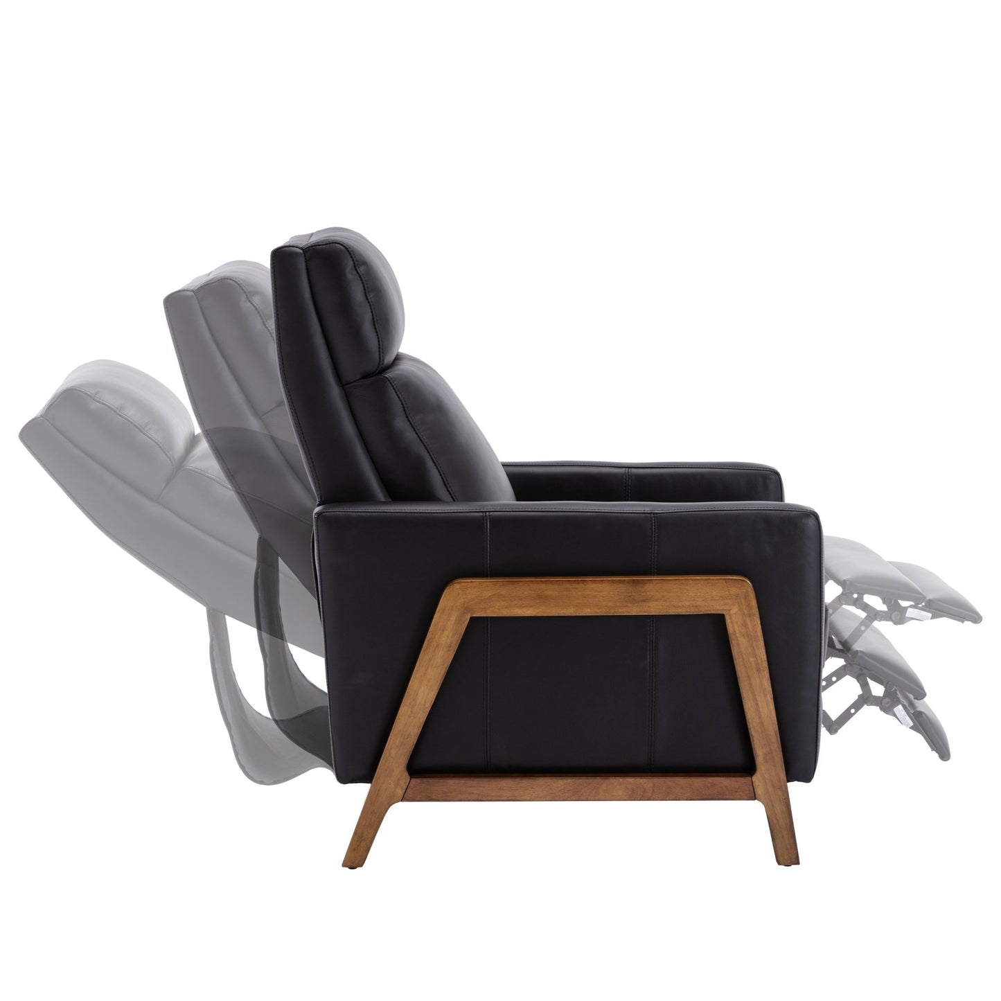 Richland Top Grain Leather Push Back Recliner Chair - Black - 1st Choice Furniture Direct