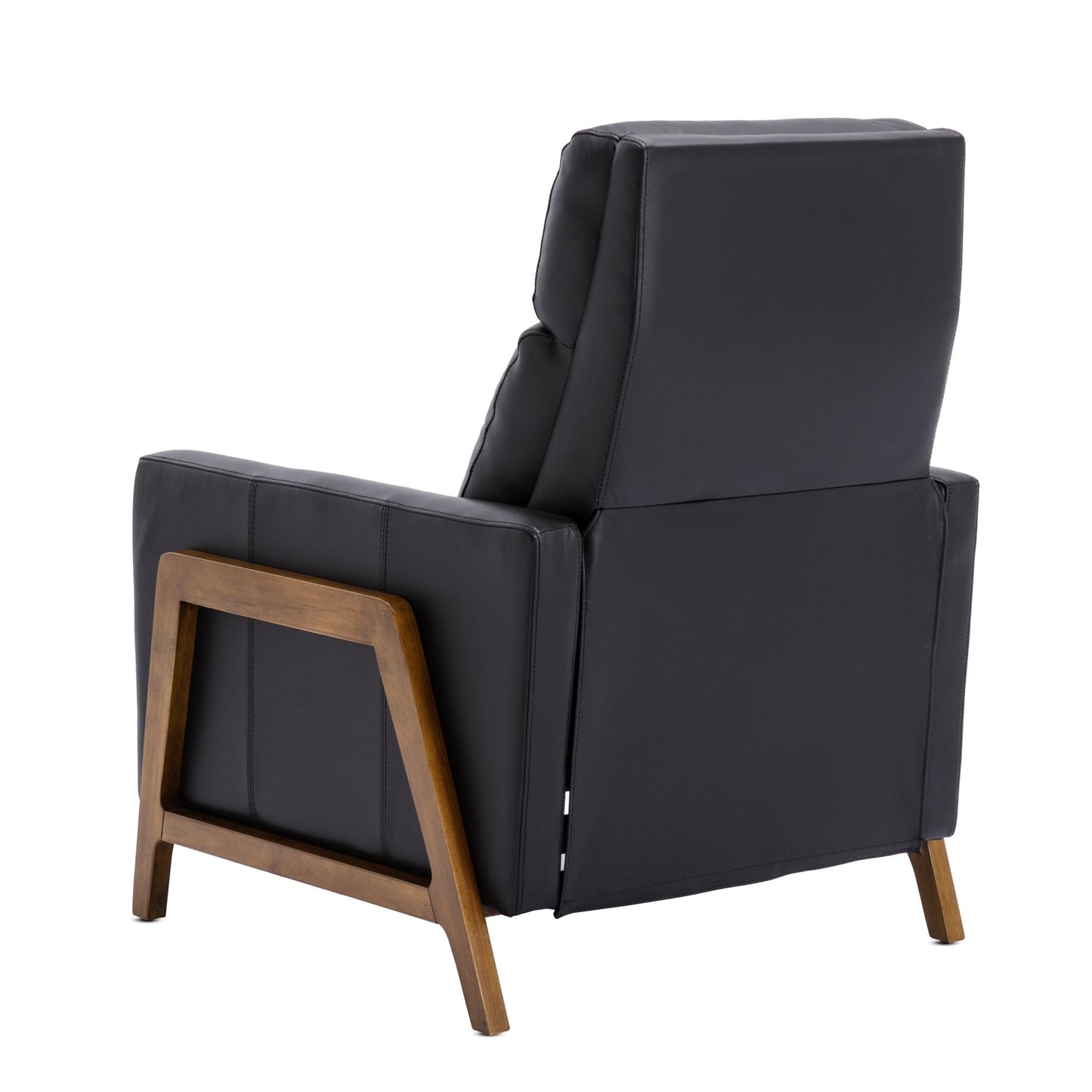 Richland Top Grain Leather Push Back Recliner Chair - Black - 1st Choice Furniture Direct