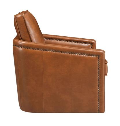 Rocha Brown Leather Aire Swivel Chair W/Glider - 1st Choice Furniture Direct