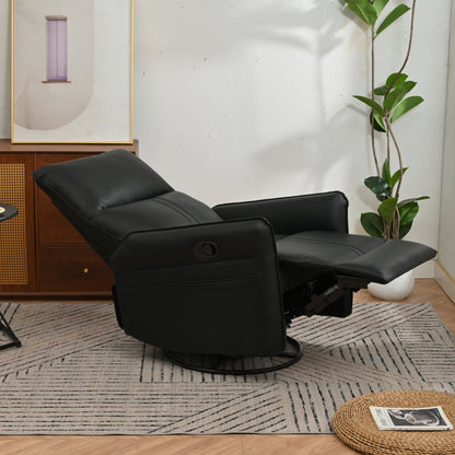 Rocking Recliner Chair,360°Swivel Nursery Rocking Chair,Glider Chair,Modern Small Rocking Swivel Recliner Chair for Bedroom,Living Room Chair Home Theater Seating,Side Pocket(Black+360°Swivel ) - 1st Choice Furniture Direct