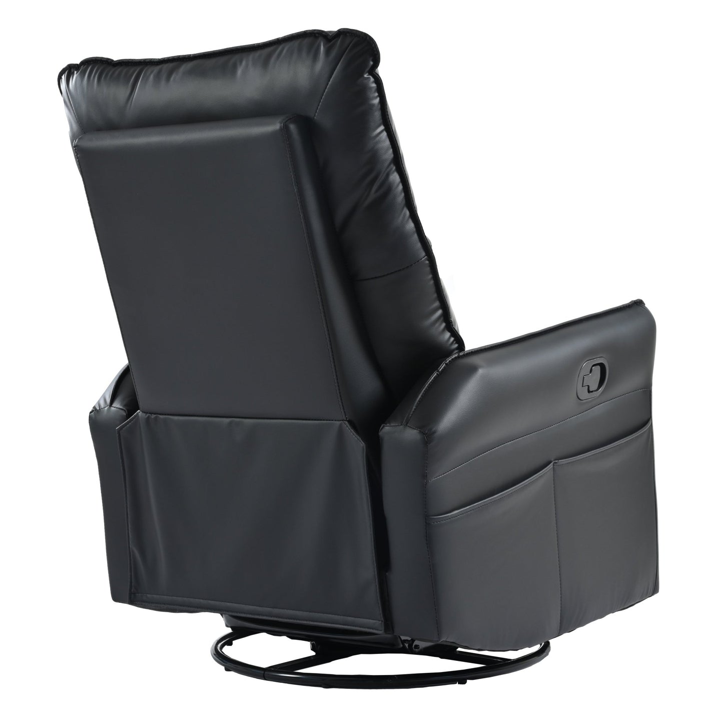 Rocking Recliner Chair,360°Swivel Nursery Rocking Chair,Glider Chair,Modern Small Rocking Swivel Recliner Chair for Bedroom,Living Room Chair Home Theater Seating,Side Pocket(Black+360°Swivel ) - 1st Choice Furniture Direct