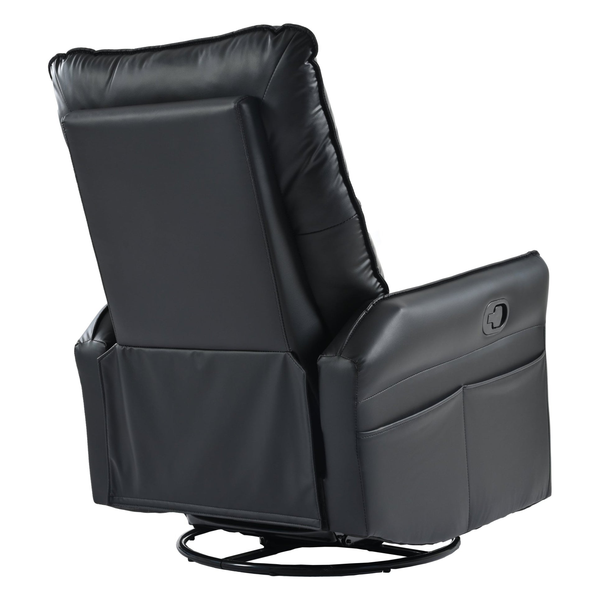 Rocking Recliner Chair,360°Swivel Nursery Rocking Chair,Glider Chair,Modern Small Rocking Swivel Recliner Chair for Bedroom,Living Room Chair Home Theater Seating,Side Pocket(Black+360°Swivel ) - 1st Choice Furniture Direct
