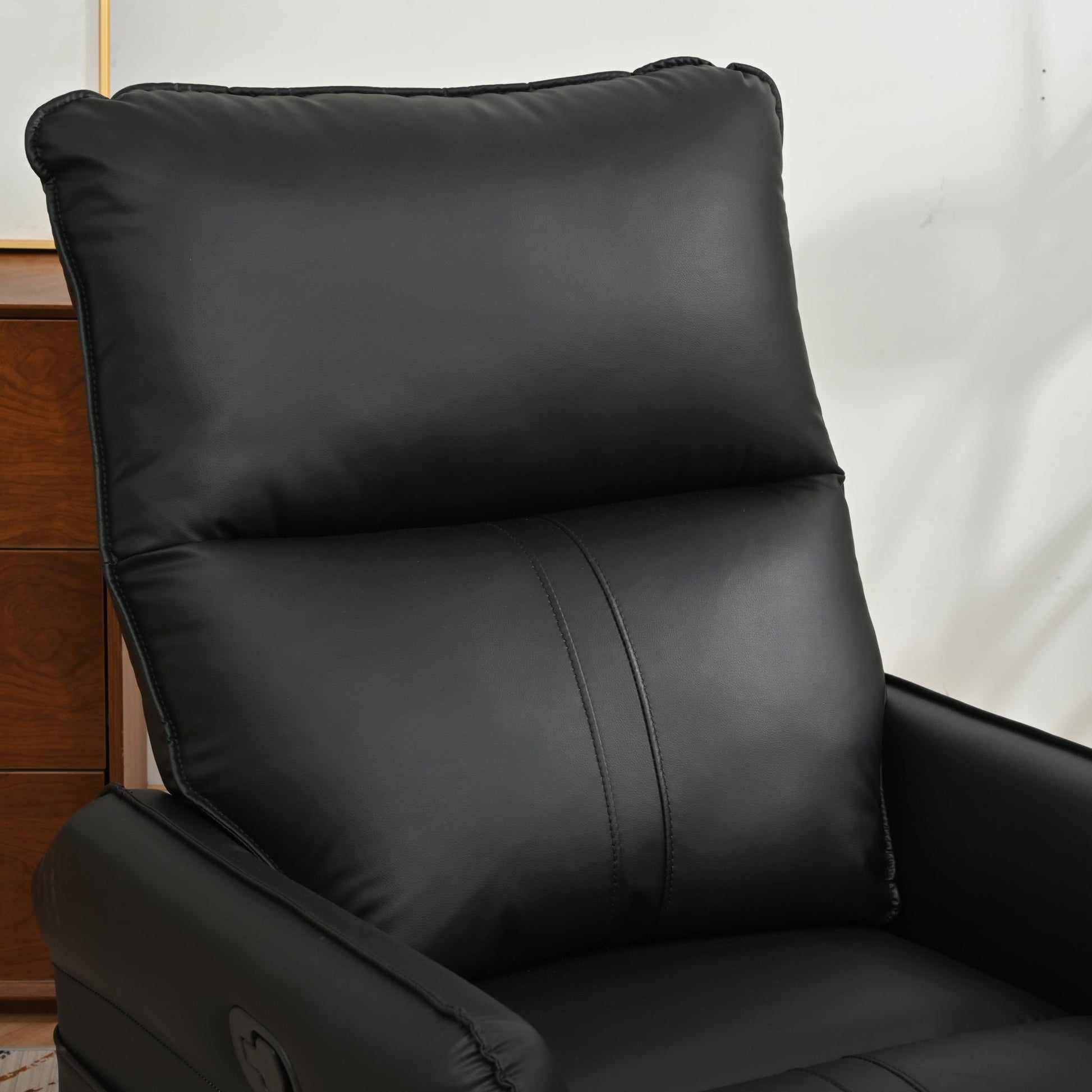 Rocking Recliner Chair,360°Swivel Nursery Rocking Chair,Glider Chair,Modern Small Rocking Swivel Recliner Chair for Bedroom,Living Room Chair Home Theater Seating,Side Pocket(Black+360°Swivel ) - 1st Choice Furniture Direct