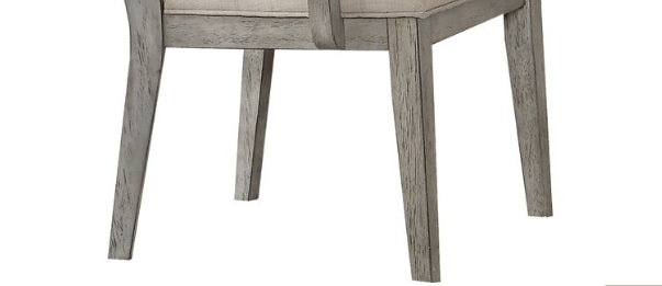 Rocky Fabric & Gray Oak Finish Arm Chair (Set of 2) - 1st Choice Furniture Direct