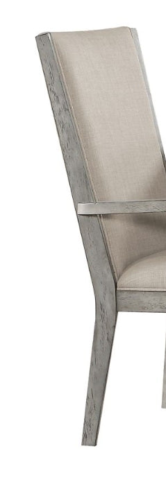 Rocky Fabric & Gray Oak Finish Arm Chair (Set of 2) - 1st Choice Furniture Direct