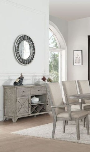 Rocky Fabric & Gray Oak Finish Side Chair (Set of 2) - 1st Choice Furniture Direct