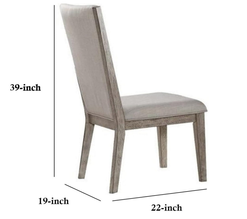 Rocky Fabric & Gray Oak Finish Side Chair (Set of 2) - 1st Choice Furniture Direct